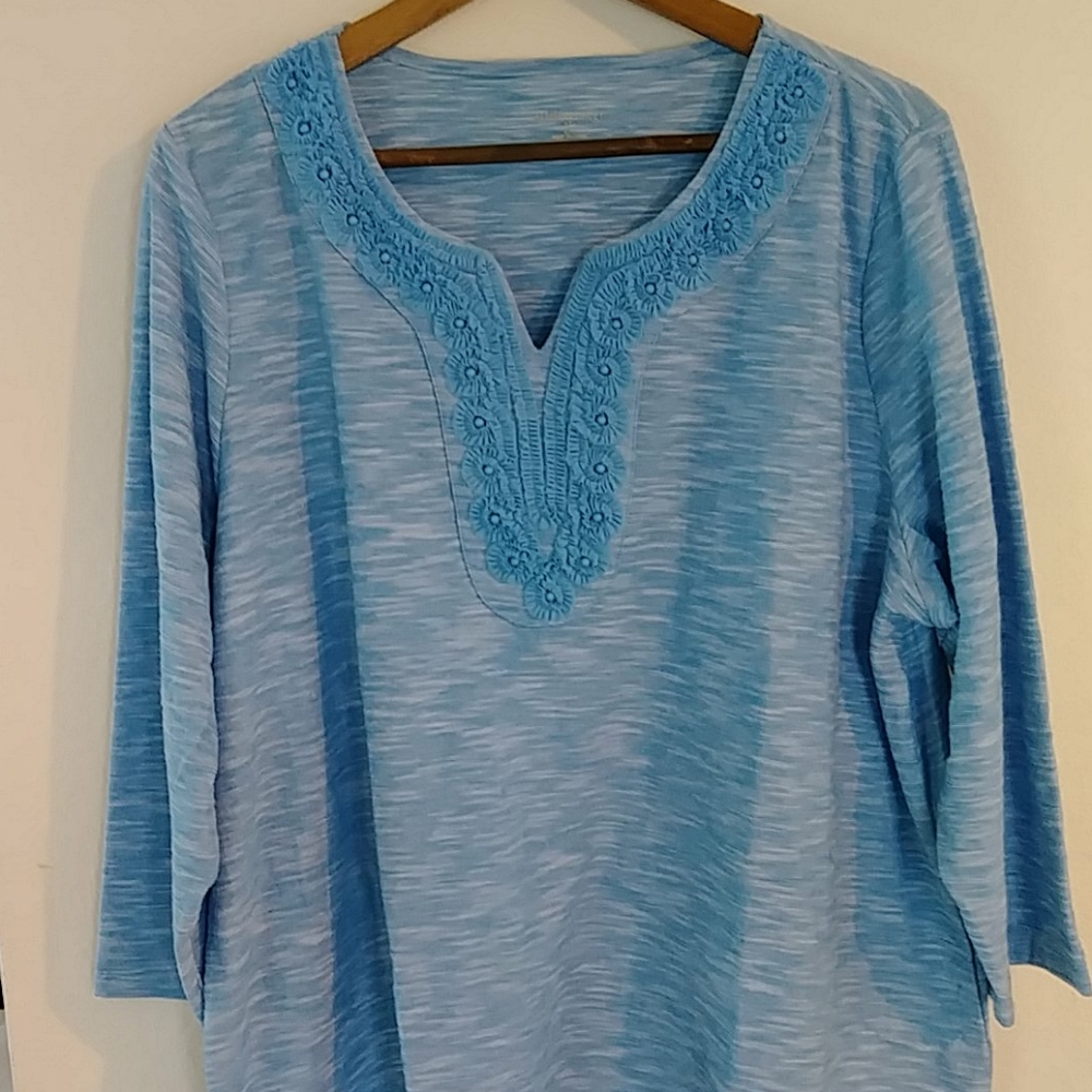 Heather Blue 3/4 Sleeve Top